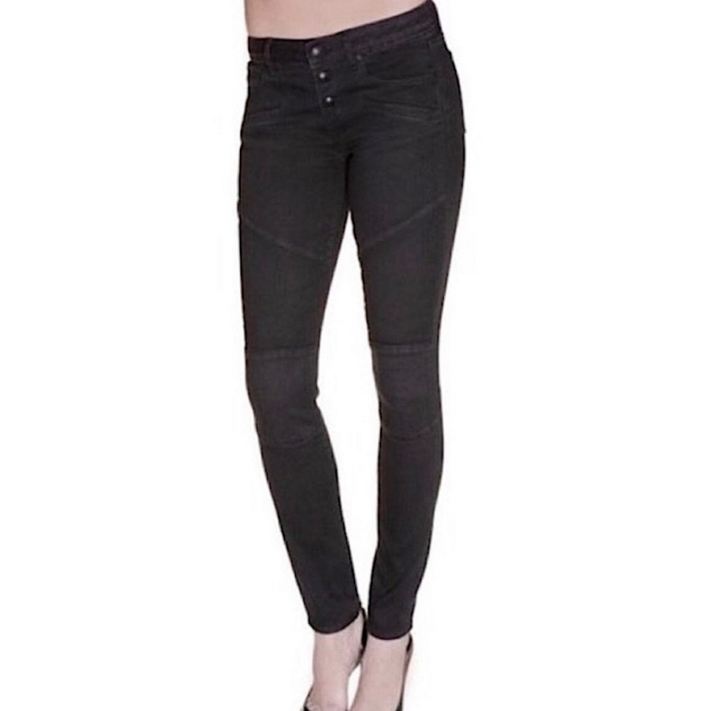 ARTICLES OF SOCIETY Motto Blackout Button Fly Skinny Jeans